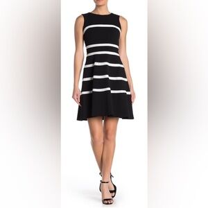 Classic fit and flare Tommy Hilfiger dress. Black and white sz 6